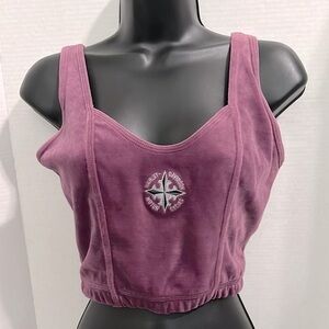Harley Davidson Embroidered Purple velour Tank Top medium